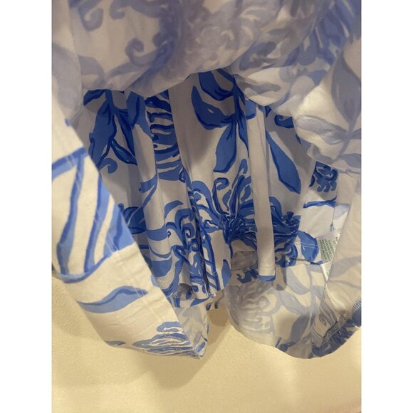 Lilly Pulitzer Parigi Romper Glisten in the Sun Womens Medium Blue Short Sleeve - Picture 4 of 5